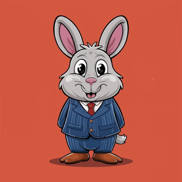 a cartoon rabbit in a suit with a tie on it