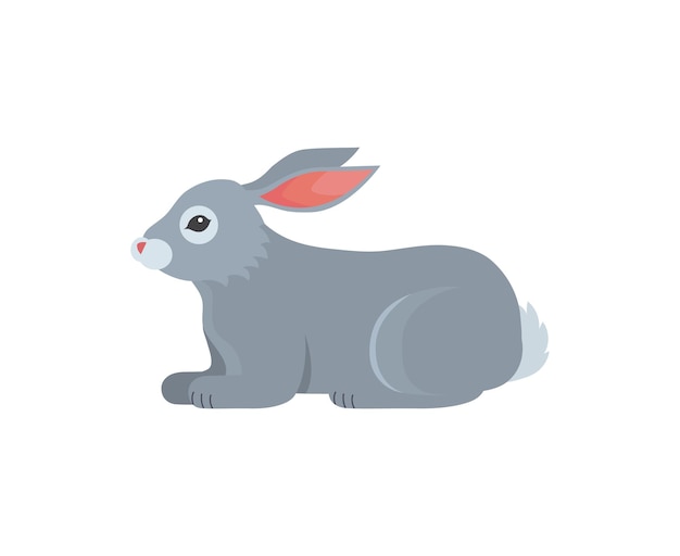 Cartoon rabbit vector isolated icon Fine bunny pet