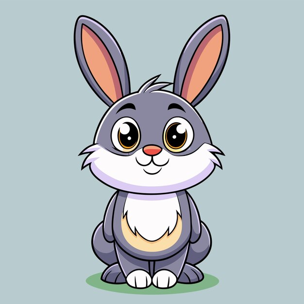 a cartoon rabbit with a yellow shirt and a blue background