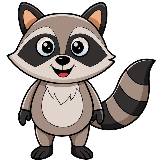 a cartoon of a raccoon cartoon character with a white background