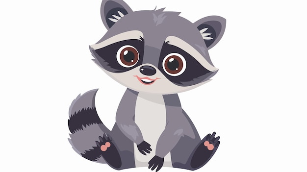 a cartoon of a raccoon sitting on a white background