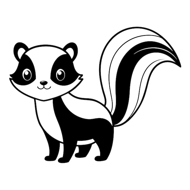 Vector a cartoon of a raccoon