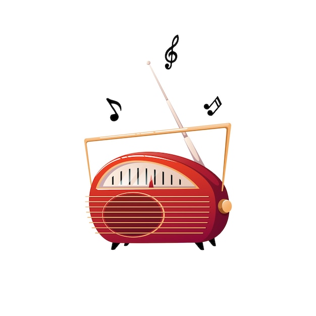 Cartoon radio Isolated on a white background