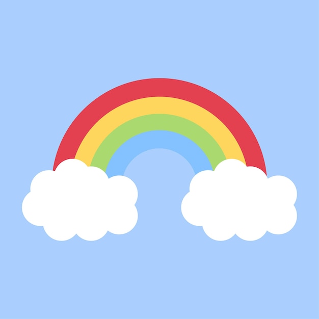 Cartoon rainbow clouds for banner design Sketch drawing Vector illustration