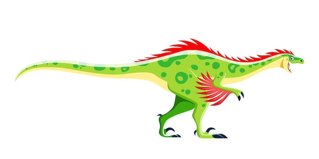 Cartoon Raptor dinosaur isolated comical character