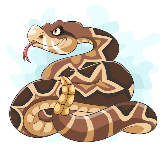 Cartoon Rattlessnake on white background