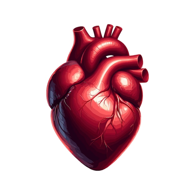 cartoon realistic heart vector illustration