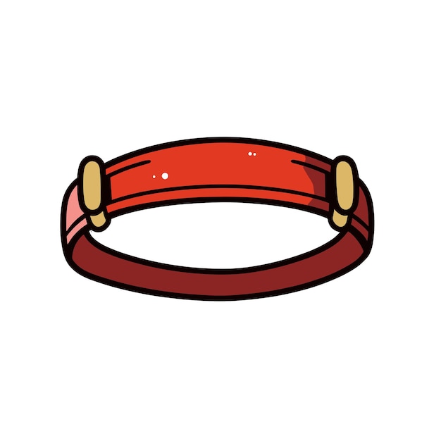 Cartoon Red Headband With Buckle Details Illustration