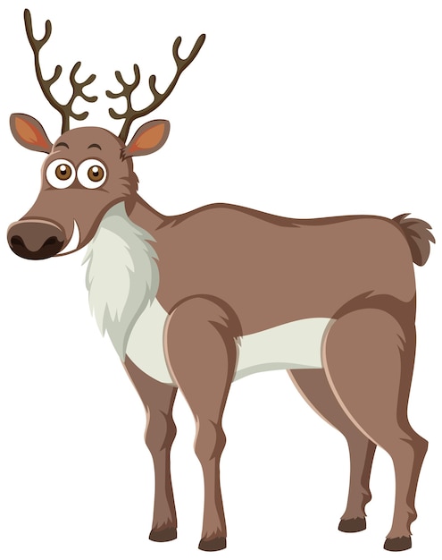 Cartoon reindeer on white background