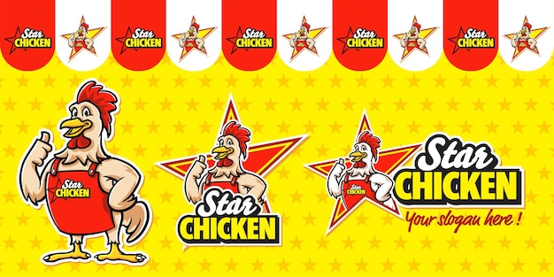 Cartoon retro chicken logo