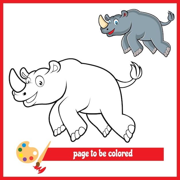 Cartoon rhino coloring pictures 3