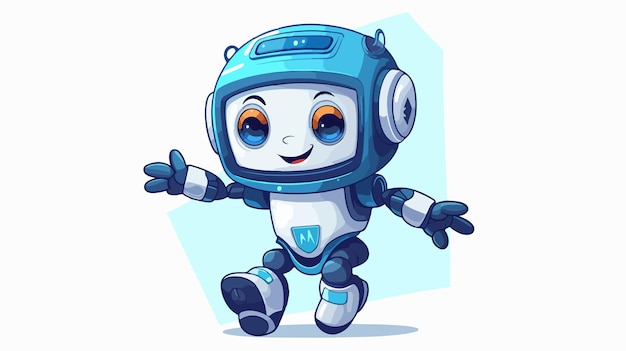 Vector a cartoon of a robot with orange eyes and blue eyes