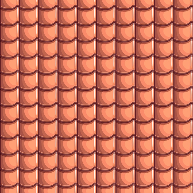 Cartoon Roof Tiles Seamless Background