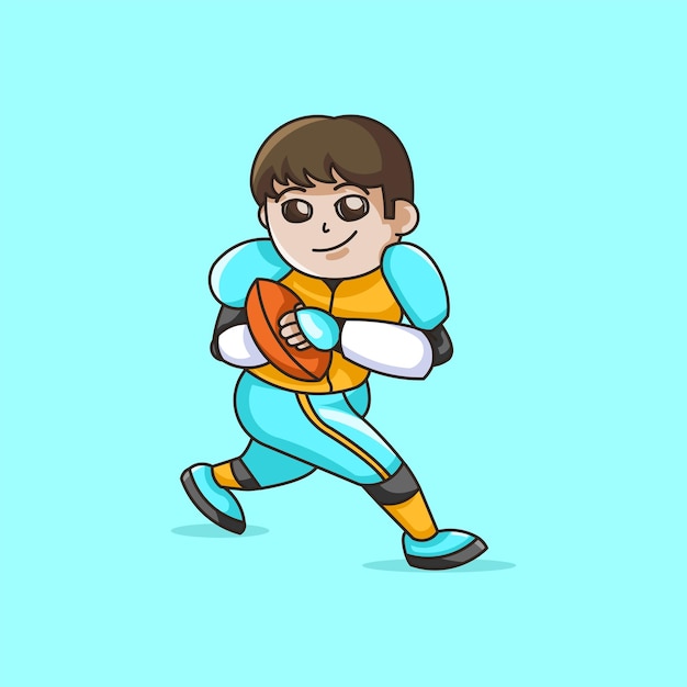 Cartoon rugby boy illustration