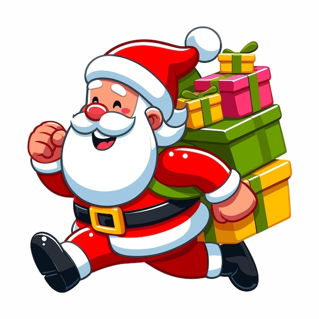 Vector cartoon santa claus character