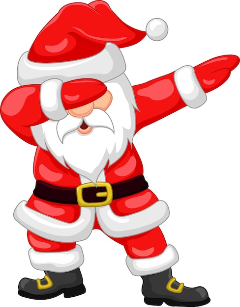 Cartoon santa claus dancing dab