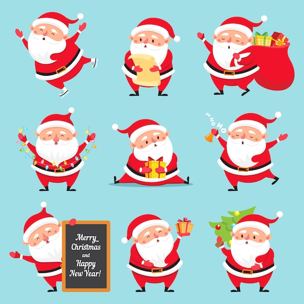 Cartoon Santa Claus set