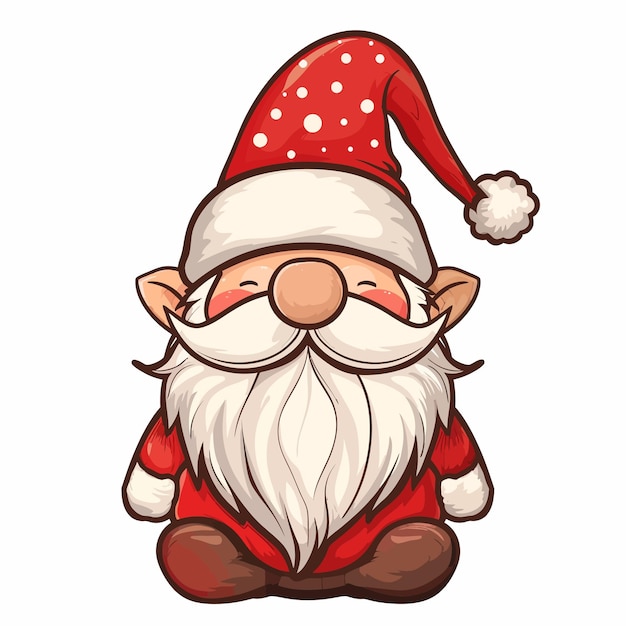 Vector a cartoon of a santa claus with a red hat