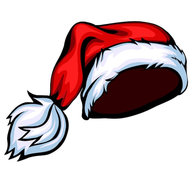 Cartoon Santa hat isolated on white EPS 10 vector