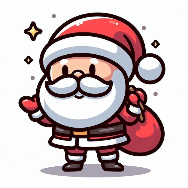 a cartoon of santa with a santa hat and a santa hat