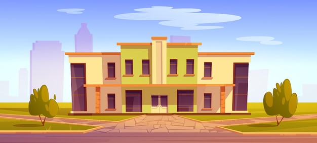 Cartoon school building