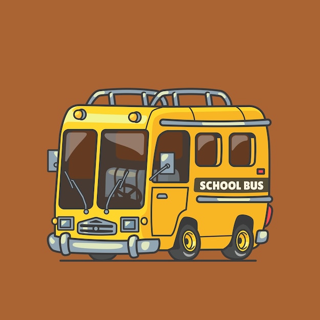 Cartoon school bus vector illustration