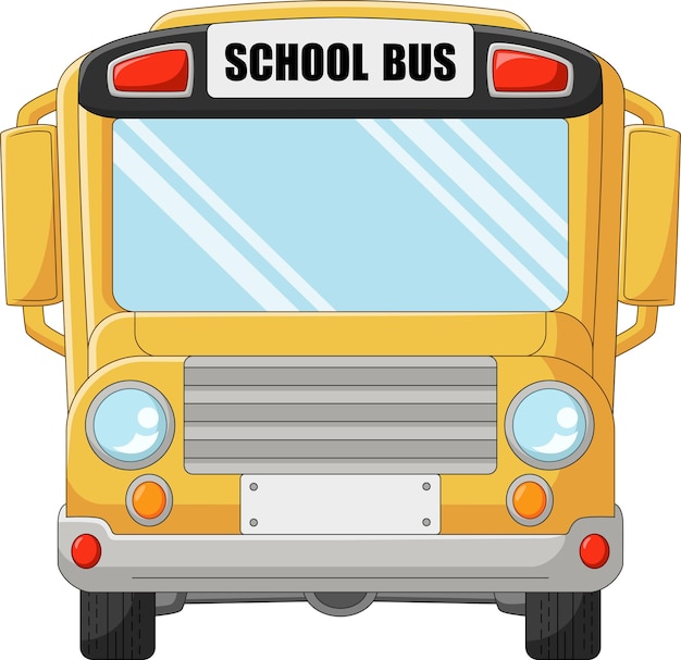 Cartoon school bus on white background