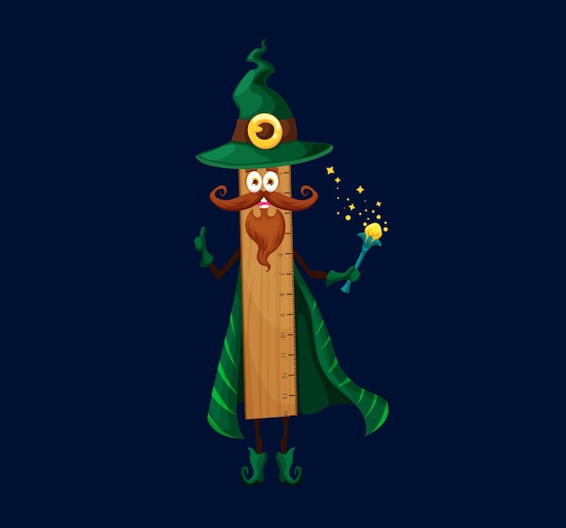 Cartoon school ruler mage or warlock character