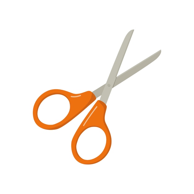 Cartoon scissors icon on white background