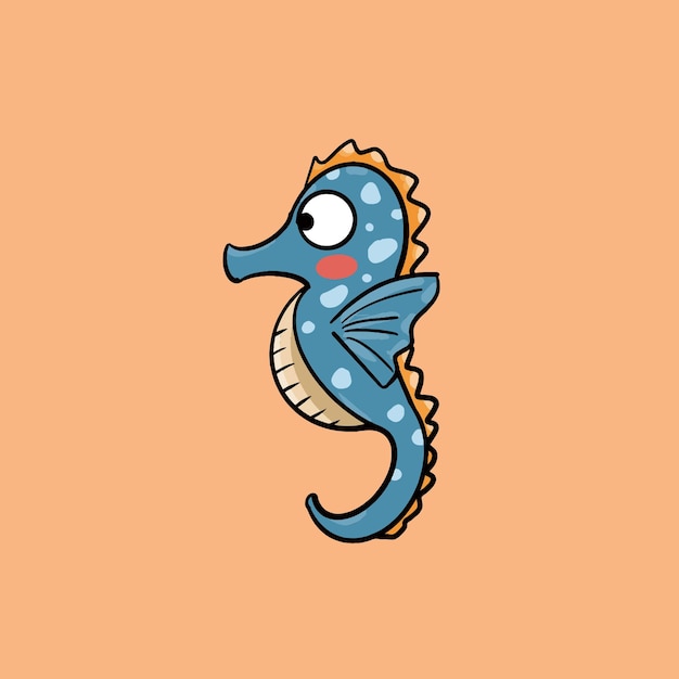 Cartoon sea animal seahorse illustration design