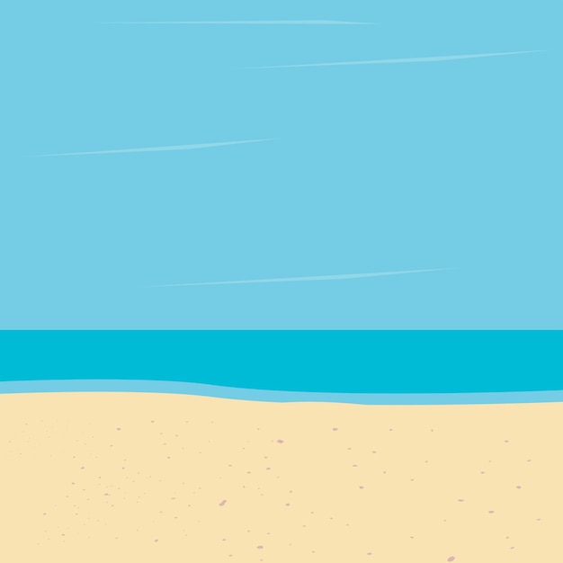 Cartoon Sea Beach Vector Illustration