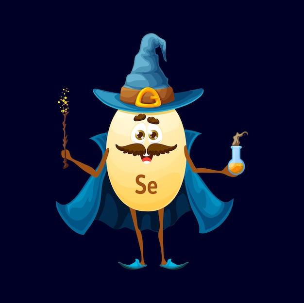 Cartoon selenium micronutrient mage character