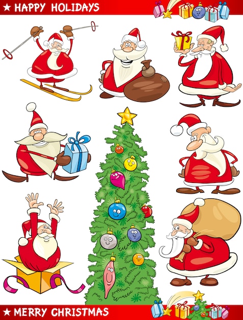 Cartoon Set of Christmas Themes