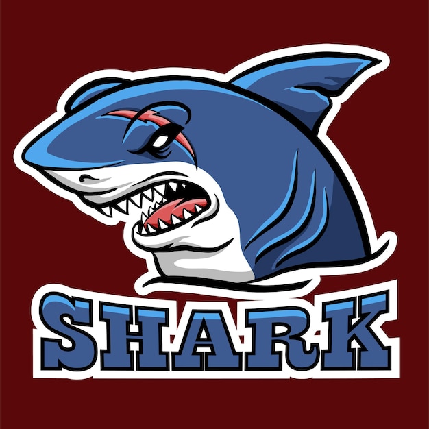 Cartoon shark mascot template design