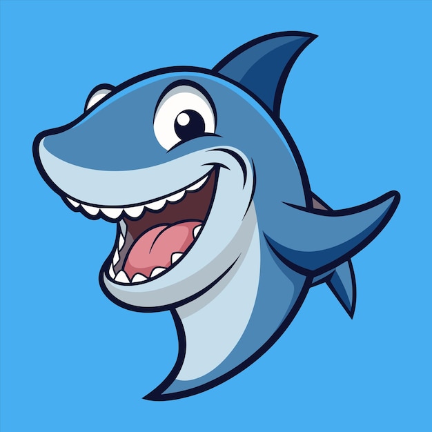 a cartoon shark with a big smile on its face