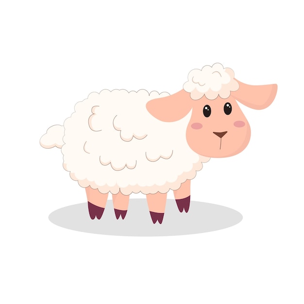 Cartoon sheep illustration Flat farm animal lamb