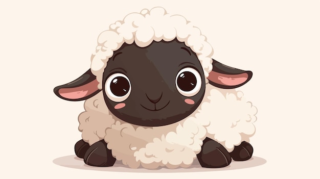 a cartoon of a sheep with a black face and a white face