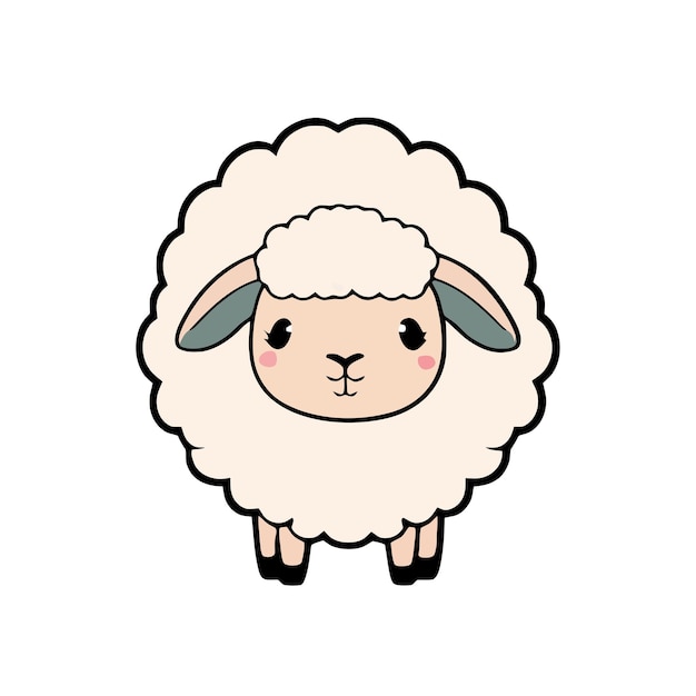 A cartoon sheep with a pink face.