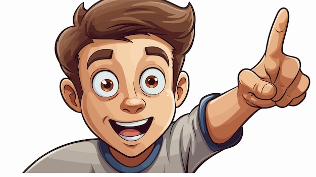 Cartoon Shocked Boy Pointing Sticker Expressive Character Illustration