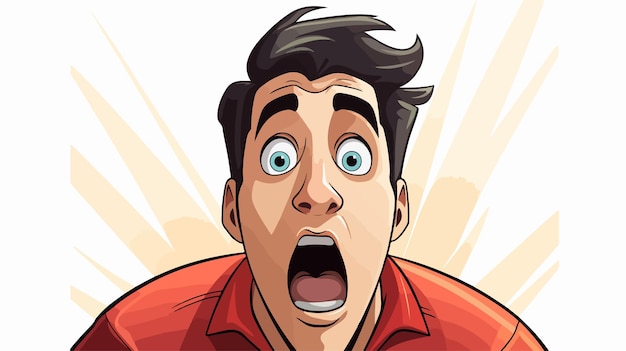 Cartoon Shocked Man Vector Illustration