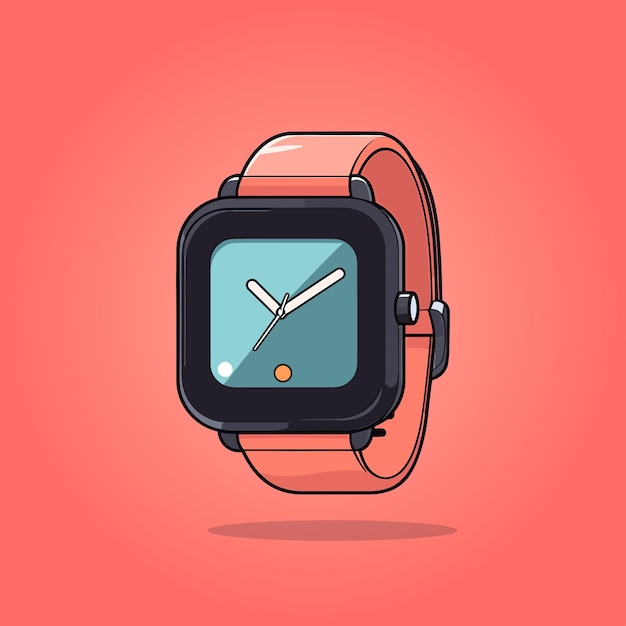 Cartoon Smart watch flat vector illustration