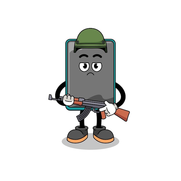 Cartoon of smartphone soldier