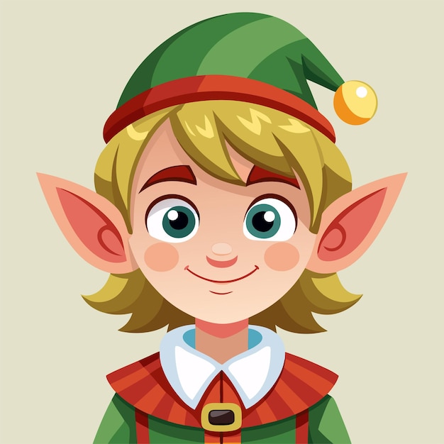 Vector a cartoon of a smiling elf