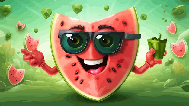 Vector a cartoon of a smiling face with sunglasses on it and a smile that says quot happy quot