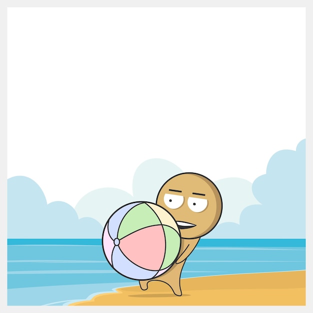 a cartoon of a smiling turtle holding a beach ball