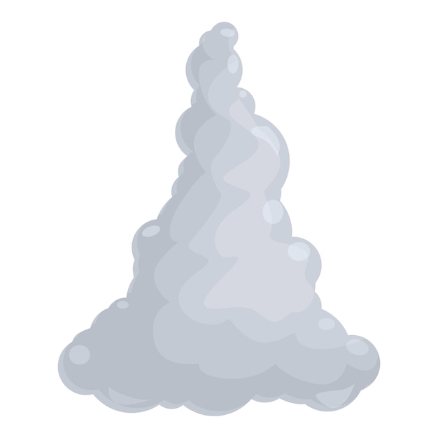 Cartoon smoke cloud swirling upwards creating funny shapes