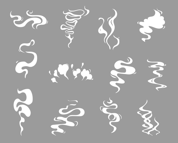 Cartoon smoke effects food flavor and tea steam