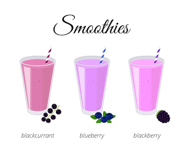 Cartoon smoothies in glass