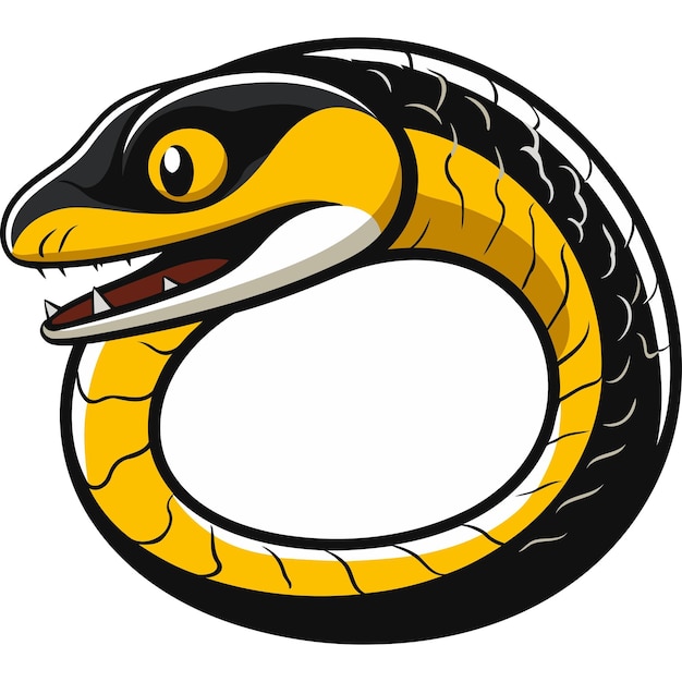 Cartoon Snake in a Circle