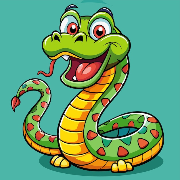 a cartoon of a snake with the mouth open